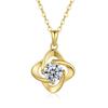 Luxus 100% Echter 18 Karat Gold Damen Moissanit Anhänger Halskette
