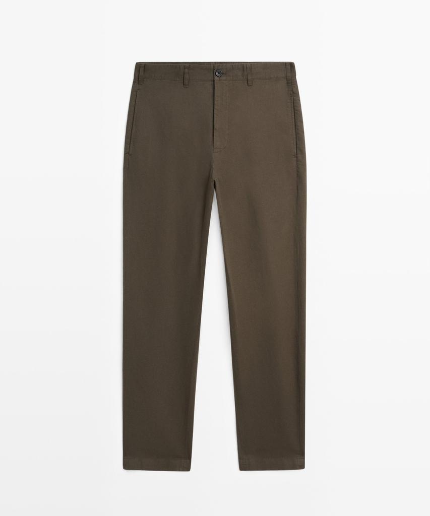 Masimodutti Linen Cotton Straight Fit Pants