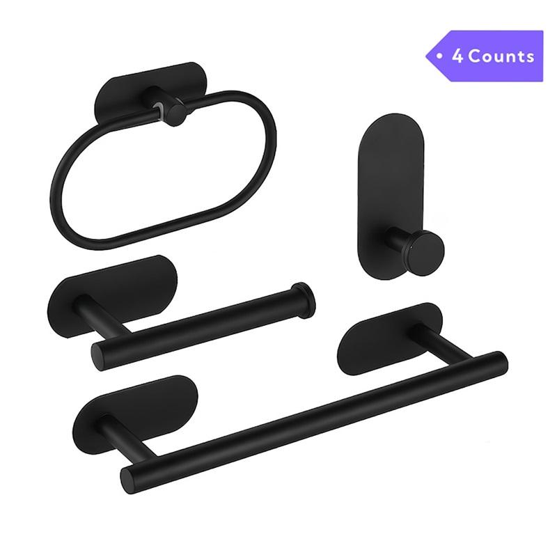 1/4 Stück Handtuchstange für Badezimmer Ohne Bohren Edelstahl Badezimmerzubehörsets Toilettenpapierrollenhalter Handtuchständer