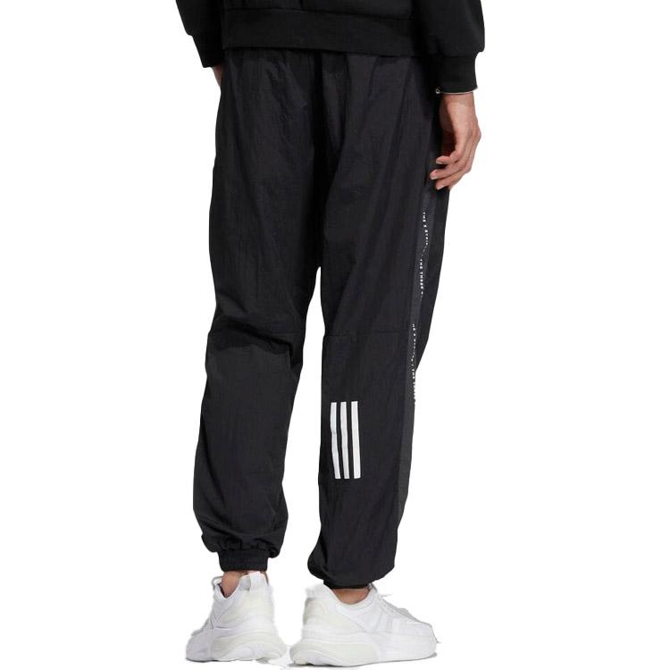 Adidas Striped Letter Print Casual Pants Unisex Bottoms Black IA9422
