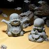 Mini Green Sandstone Buddha Statue Chinese Style Desktop Decoration Small Landscape Fish Tank Ornaments