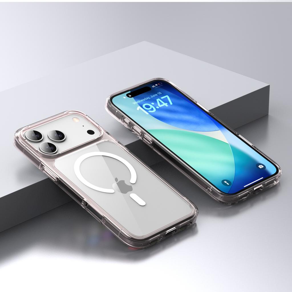 Luxury For Magsafe Transparent Shockproof Phone Case For iPhone 17 Pro Max 17 Air Clear Hybrid TPU+PC Protective Hard Back Cover
