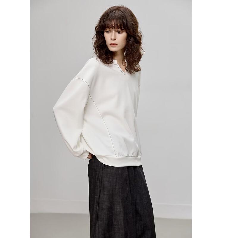 Demana Damen V-Ausschnitt Lässiger Lockerer Pullover