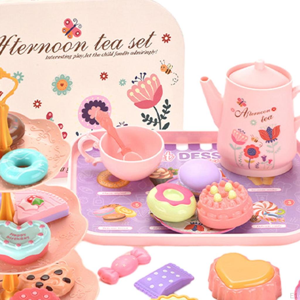Tea Set for Little Girls, Princess Kitchen Pretend Toy, Simulation TKitchen Afternoon Games Toys