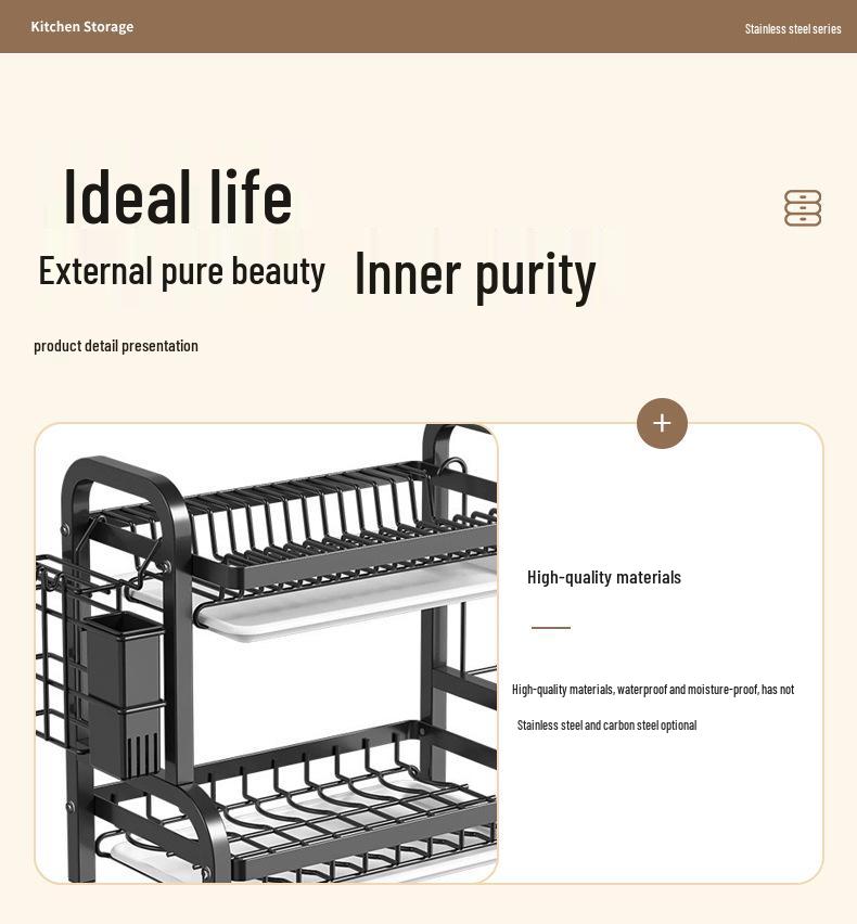 Multi-functional Kitchen Storage Rack - Thickened, Multi-layer Dish, Bowl & Plate Draining Rack