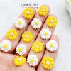 50Pcs Resin 3D Mini Sunflower Flower, chrysanthemum Gems Flatback Figurines Scrapbook Wedding Applique Nail Art Decor Crafts