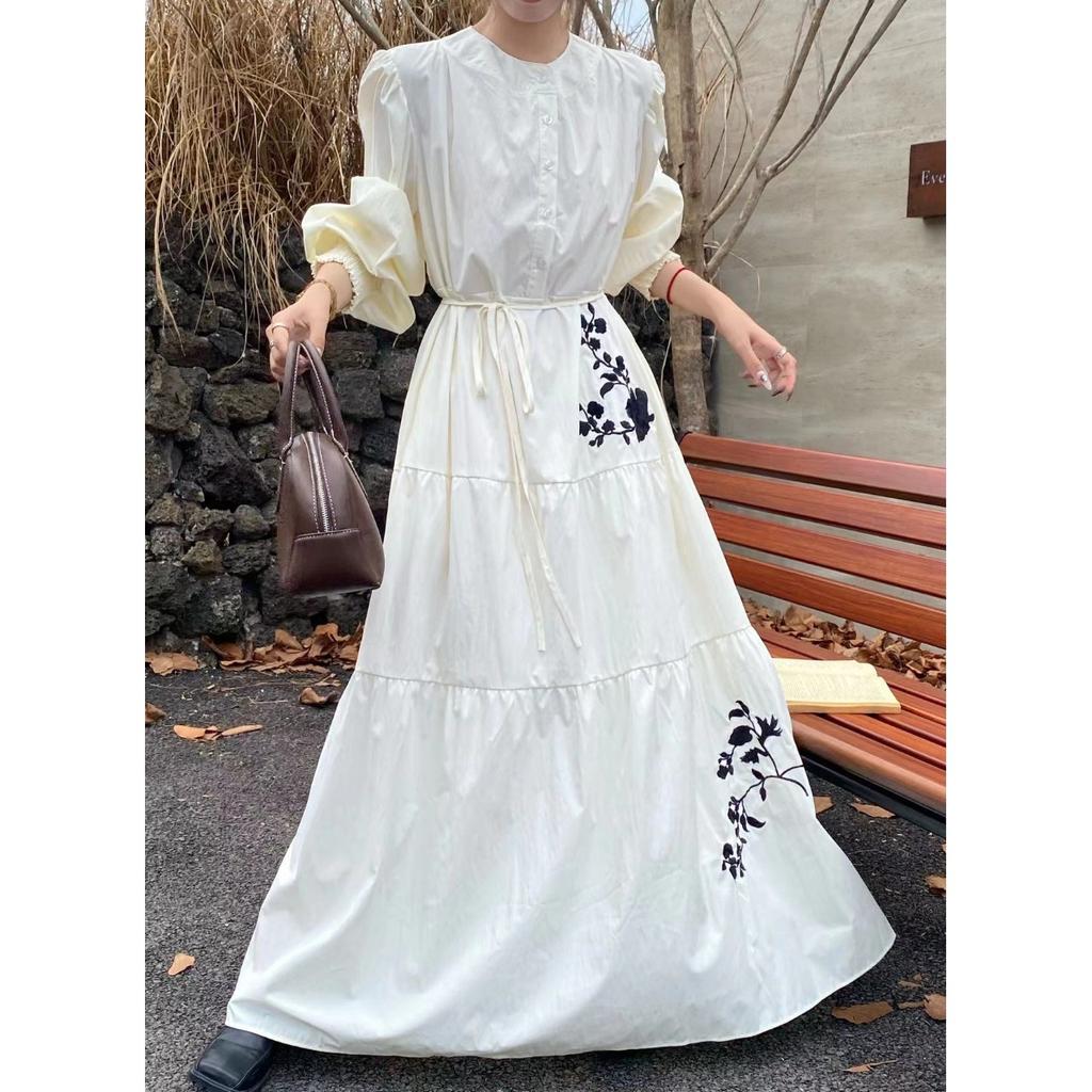 Jarní a podzimní nové etnické vyšívané šaty pro ženy volné šaty do A