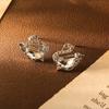 Silver Needle Super Fairy Zircon Swan Stud Earrings Women'S Fashion Versatile Light Luxury Exquisite Earrings Niche Earrings
