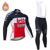 Mens Fleece Cycling Jersey Long Sleeve Winter Thermal Bike Top Road Mountain Biking