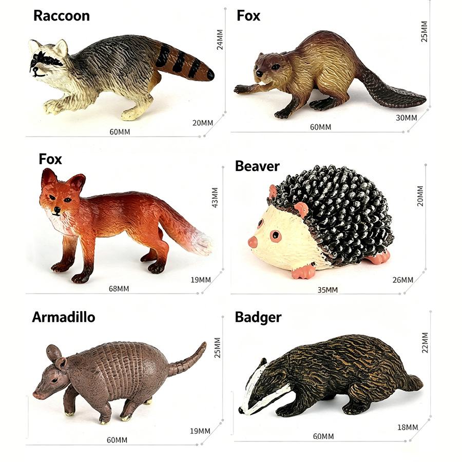 "1-9 inch Plastic Animal & Dinosaur Model Toy Set"