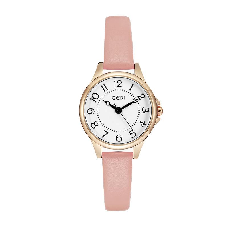 Gadi Vintage Style Quartz Watch For Women With Leather Strap And Water Resistance