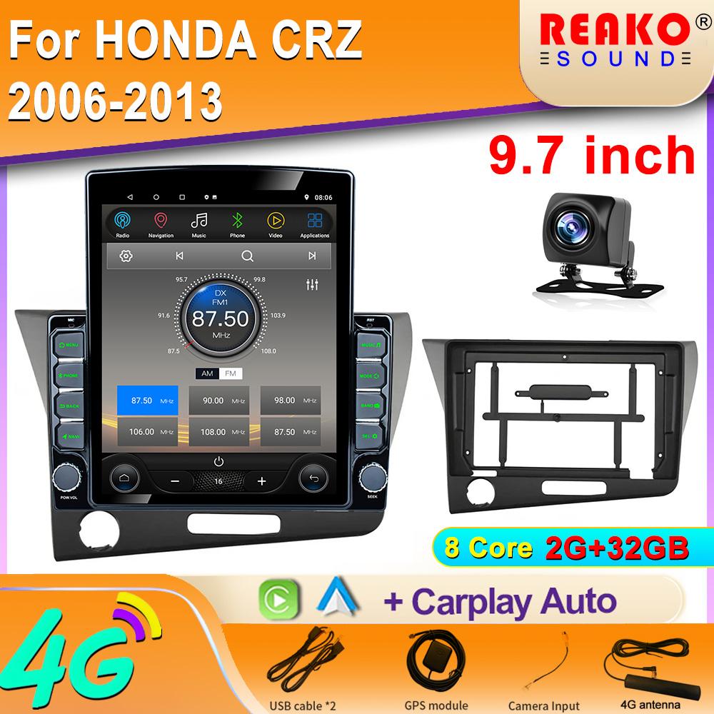 

9,7-дюймовый вертикальный экран Tesla Android для HONDA CRZ 2006-2013 Автомобильный радиоприемник Carplay GPS-навигатор Мультимедийный плеер 8 core 2GB+32GB