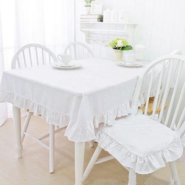 Luxury Lace Ruffle Tablecloth Elegant Table Cloth for Wedding Decorative Vintage Dinning Tablecloth Bedroom Coffee Table Cover