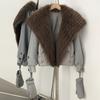 Natural removable real fox fur collar women's autumn and winter new white duck down jacket loose thickened warm jacket
