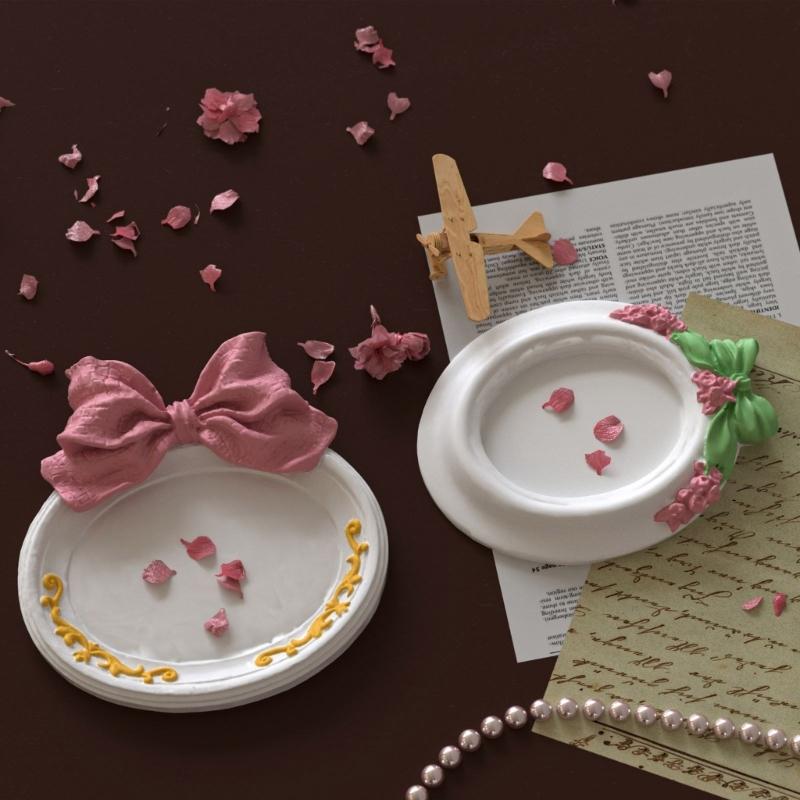 Multifuntional Silicone Mold Bowknot Theme Trays Moulds Home Decors Tray Mold for Home Decors and Various Occasions