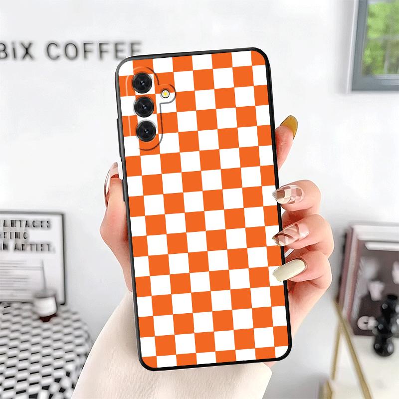 Retro Classic Chess Board Grid Soft Phone Case for Samsung A17 A37 A57 A16 A26 A36 A56 A15 A25 A35 A55 A14 A24 A34 A54 A13 A23 A