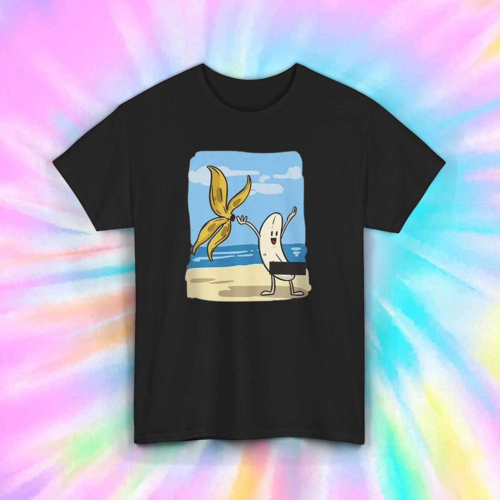 Funny Banana Beach T-Shirt Mens Womens Tees Top | Cartoon Graphic | Summer Vacation Tee S-5XL 4XL