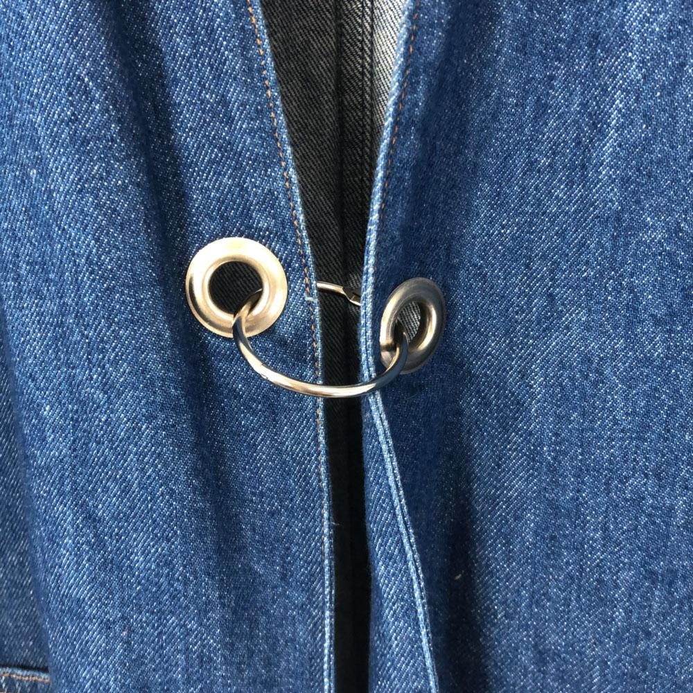 WESTOVERALLS made in Japan collarless long Denim coat F Women Used
