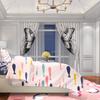 2Pcs- Sketched Butterfly - Printed Curtain -100% Polyester, Suitable for Bedroom Curtains and Living Room Decoration.