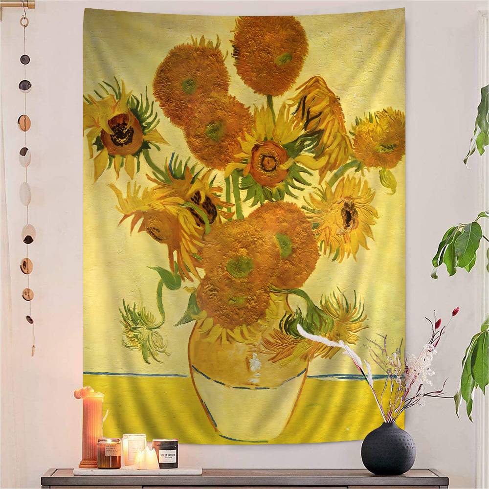 Vincent Willem Van Gogh Painting Hanging Bohemian Tapestry Hanging Tarot Hippie Wall Rugs Dorm Japanese Tapestry