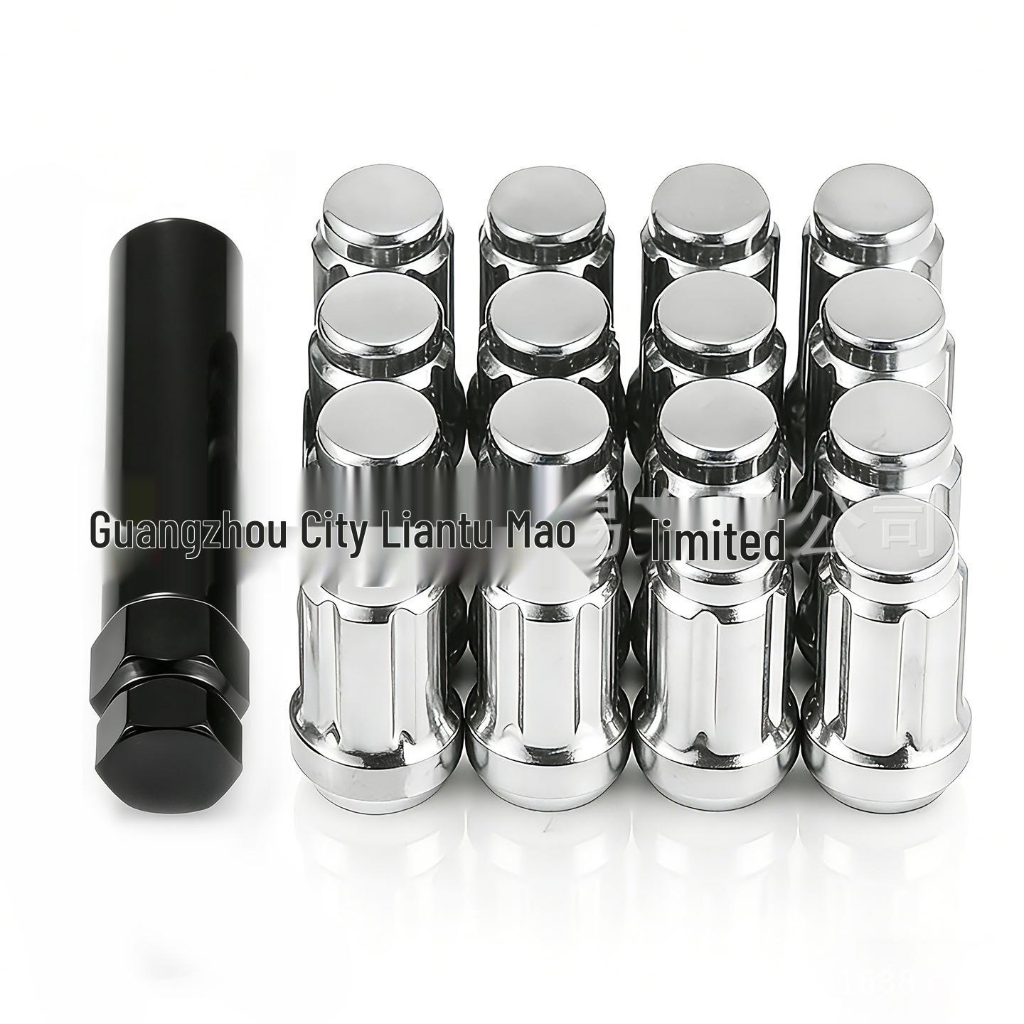 

12x1.25 Lug Nut Hexagon Tire Screw for Nissan, Buick, Changan Car Modification 12x1.25 with 16 Lug Nuts + 1 срібний