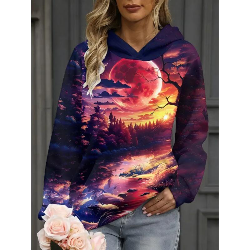 Women's Autumn and Winter 3D Printed Hooded Fashion Versatile Trend Breathable Casual Hoodies & Sweatshirts (women’s)