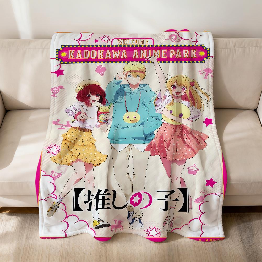 Anime Cute Manga O-oshi No Ko Fanart Flannel Soft Warm Plush Blanket Sofa Living Room Pet Hogar Bedroom Gift Home Car Portable