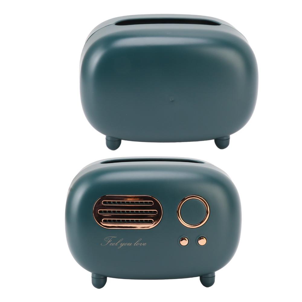 Home Decoration Radio Shape Retro Radio Tissue Box Decorative Multifunction Tissue Cover Box Creative Green Napkin Case Bedroom