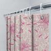 Pink Floral Shower Curtain: White Flower Bath Rug Decor for Bathroom Waterproof 3D Printing Home Decoration (Size Custom)