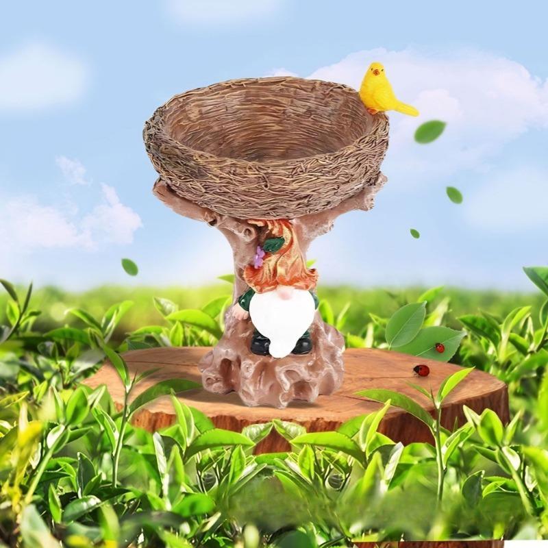 The Little Elf Bird Feeder Is A High-end, Niche Country-style Decorative Resin Home Art Piece and A Cute Handcrafted Display