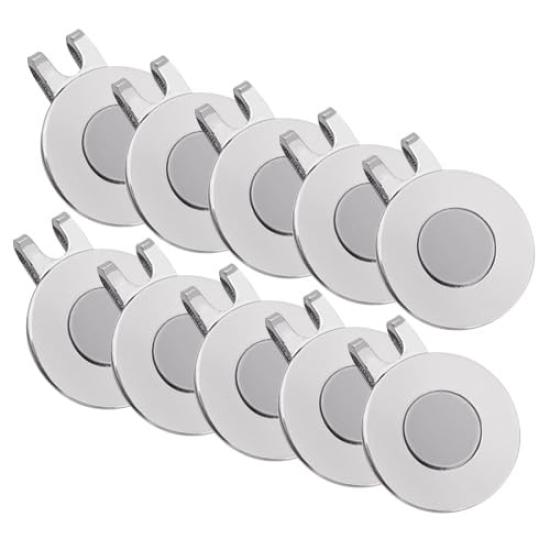 Set of 10 Golf Markers with Magnetic Bases and Hat Simple and Stylish Golf Accessories Clips,