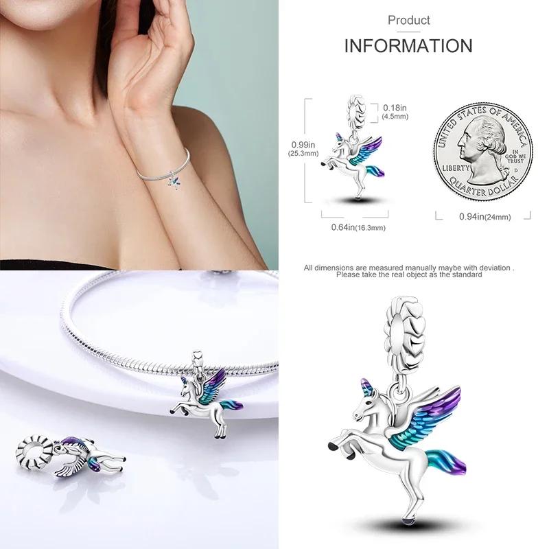 925 Silber Glühwürmchen Libelle Eule Anhänger Kleeblatt Herz Zirkon Farbperle für Original Armband Anhänger Schmuck