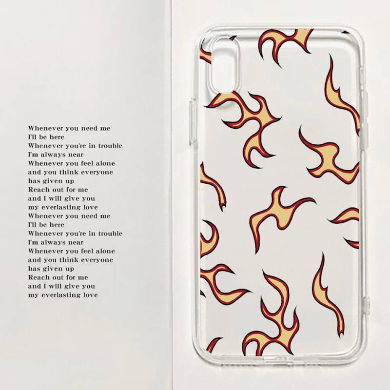 Flame Graph Phone Case For Xiaomi 11 Redmi Note 11pro5G 8T 9A 9S K30 10T 12SPro Ultra K40pro Transparent Case