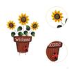 Flower Pot Garden Stake Decoration 2D Decor