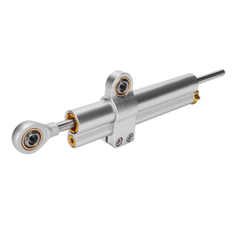 Universal Motorcycle CNC Aluminum Alloy Steering Damper Stabilizer Accessory (Sliver)