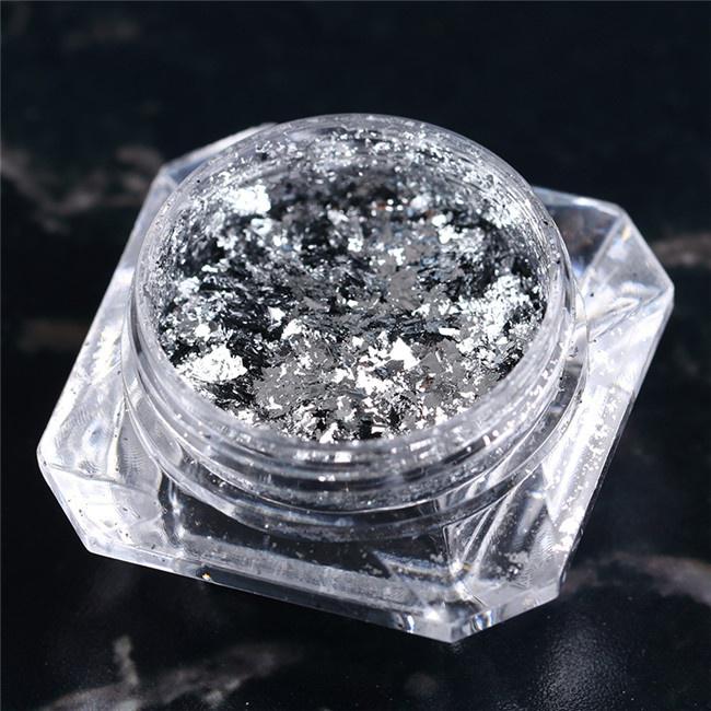 Silver Gold Flakes Nail Aluminum Sequins 0.2g Bling Mirror Nail Glitters Powder Nail Art Decoration