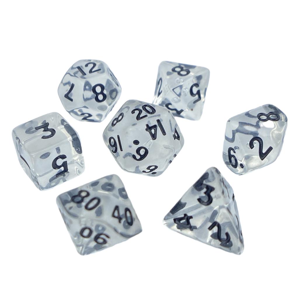 Mini Polyhedral Dices Set Clear Multi-Sided Acrylic Dices Tiny Role Playing Table Game Dices Portable Small Decoration