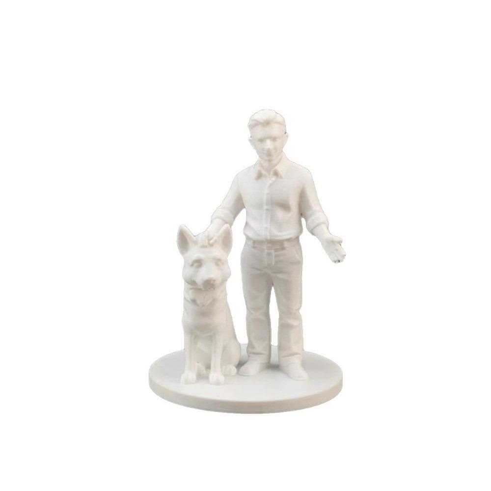 Creative Girl And Dog Statues Cute Canine Statues Crafts Nordic-Style Ornaments Bedroom Decor