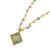 Vintage European & American Green Jade Heart Pendant Necklace - Exquisite Retro Choker