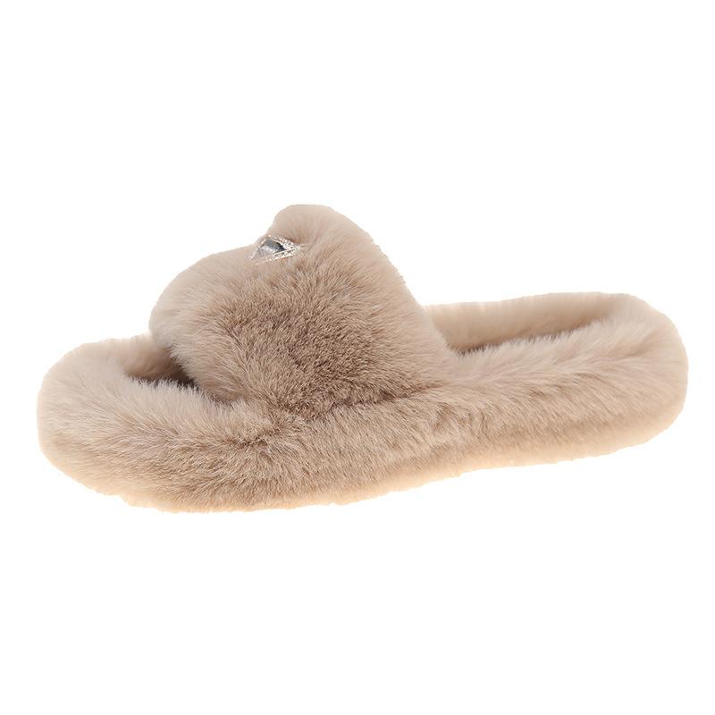 

2025 autumn new Mao Mao slippers women s Korean version thick-bottomed outer wear triangular buckle comfortable flat-bottomed casual one-word drag 40