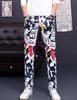 SpringSwalloow SpSw Original Print Stretch Denim Colorful Size 37 Men's Jeans, Design, Hip-Lifting, Slimming, Winter, Outdoor,