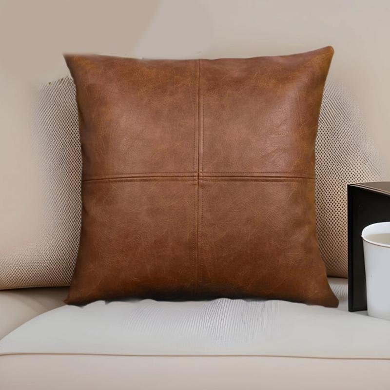 Moisture Proof Decorative Pillow Cover 450x450mm Durability Faux Leather Pillowcase Easy Removal Protectors for Holiday