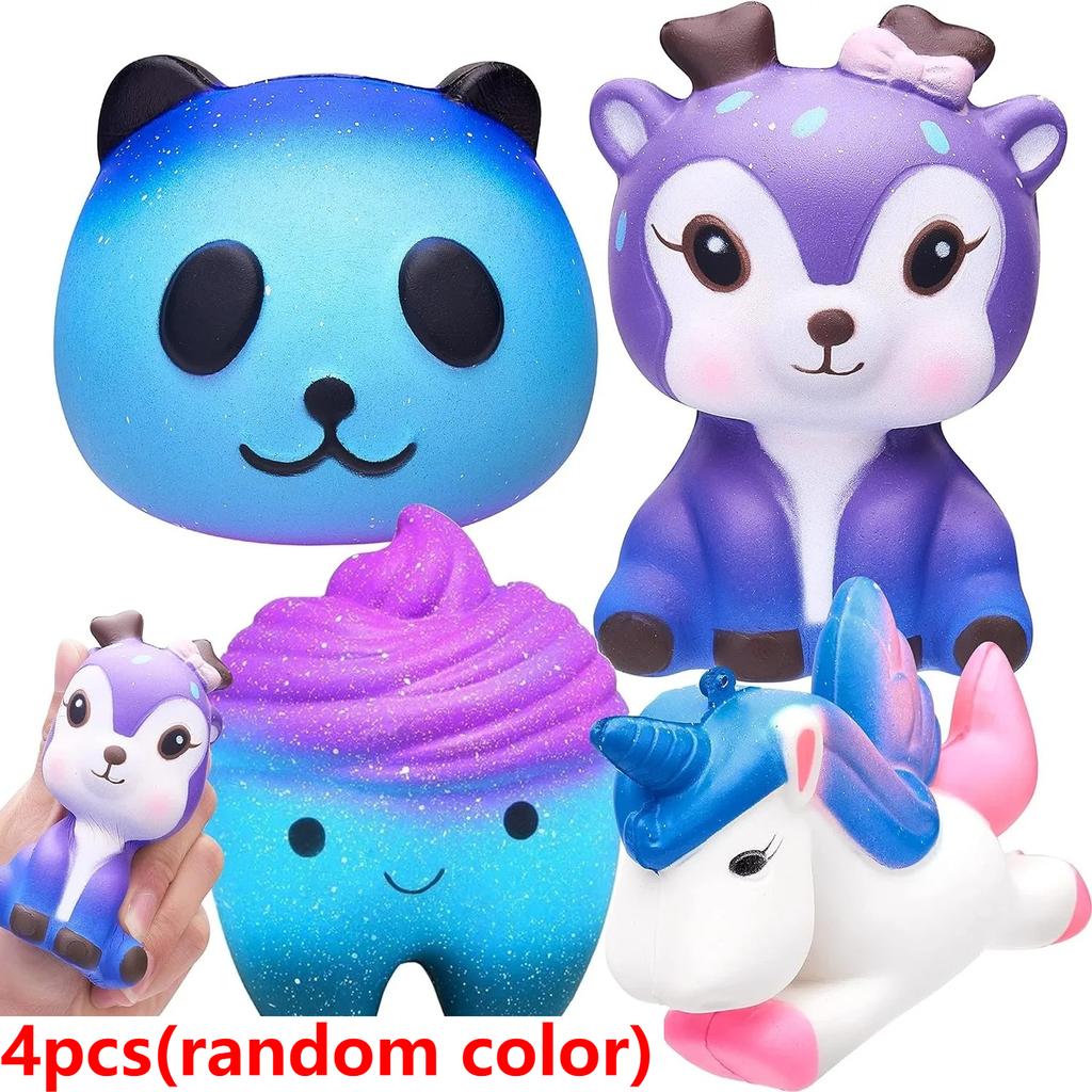 Slow Rising Squishies Toys Set Soft Kawaii Watermelon Donut French Fries Stress Relief Squeeze Toy For Boys Girls Party Favors