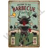 BBQ Zone Metal Sign Vintage Tin Sign Dad`s BBQ Yard Outdoor Party Decoration Plate Retro Barbecue Rules Slogan Decor Accessories