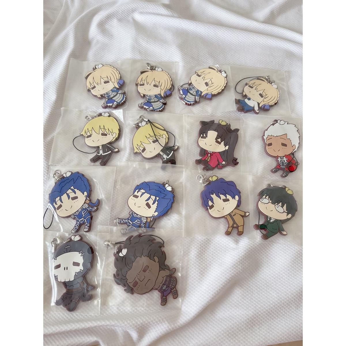 Used Fate stay night rubber strap Ichiban Kuji set of 14