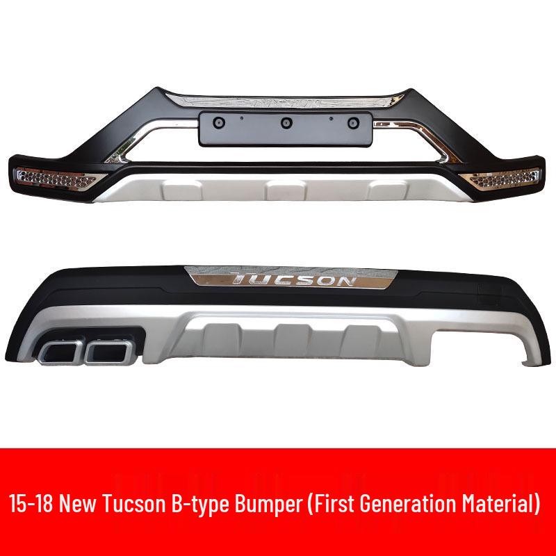 Fits 2015-2018 Hyundai Tucson: Front/rear Bumper Guards, 2018 Model Decorative Bumpers.