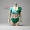 Women S High Waist Ruffled Split Bikini Swimwear For Vacation