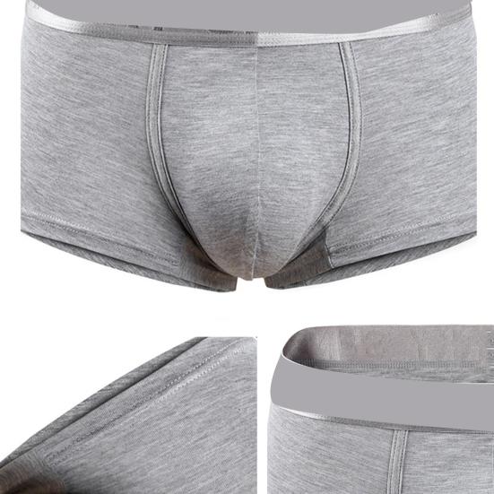 Bokserbukse for menn Mellomhøyt bred elastisk linning Brevtrykk Ensfarget bokserundertøy U-konveks design Truser med høy elastisitet