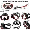 Snorkeling Gear for Adults, Snorkel Diving Mask Panoramic, Anti-Fog Tempered Glass Freedive Mask Diving Mask, Portable Dry Snorkel Set for Diving