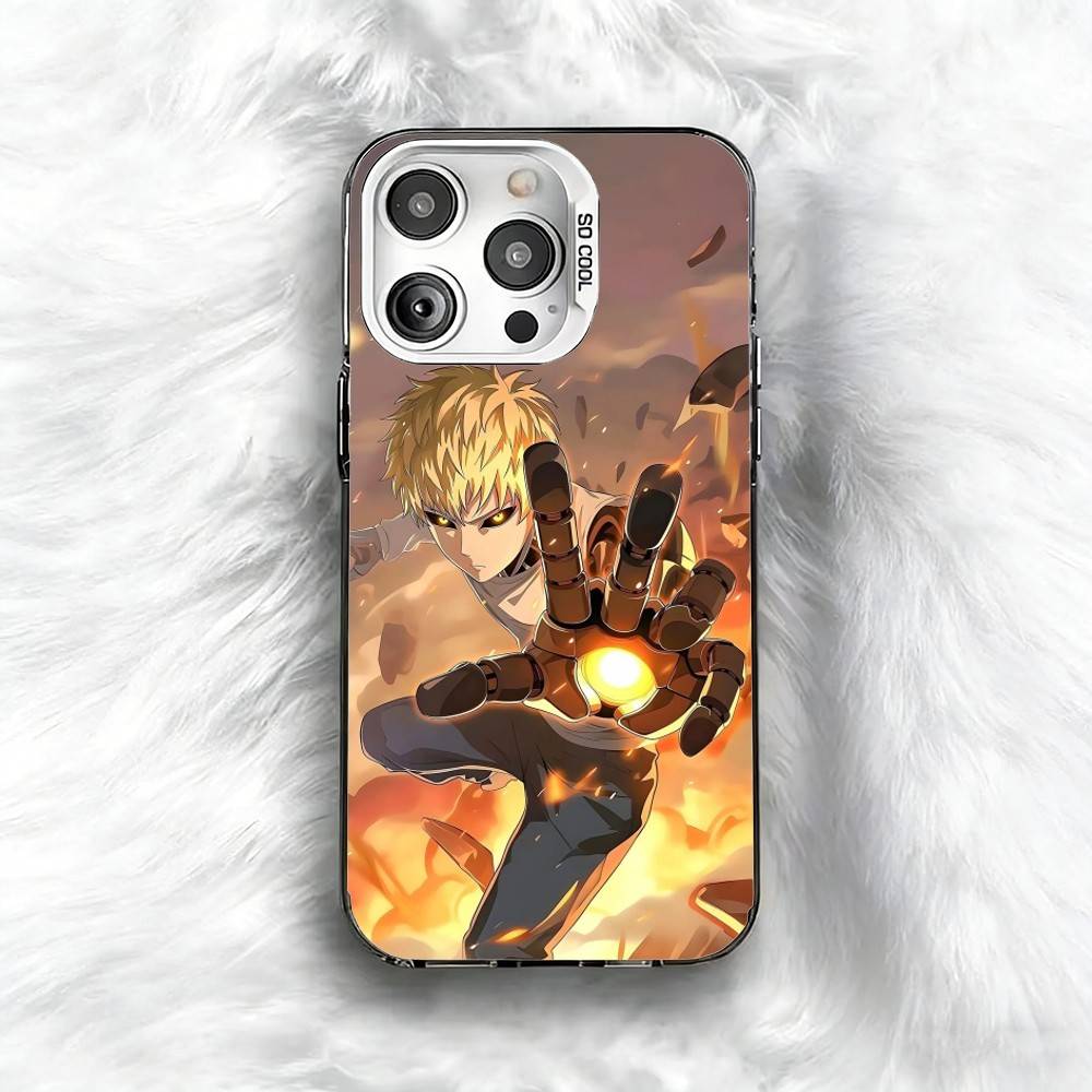 O-One Punch Man G-Genos Phone Case For iPhone 16 17 15 14 12 13 Pro Max Black Color Shockproof Cover